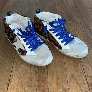 Gorgeous AUTHENTIC Golden Goose Mid Stars in calf hair leopard - Size 36